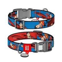 Нашийник для тварин WAUDOG Nylon з QR паспортом "Сила Супермена", пластиковий фастекс, L (282-1079)