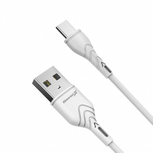 Дата кабель USB 2.0 AM to USB-C 1.0m White Grand-X (PC-03W)