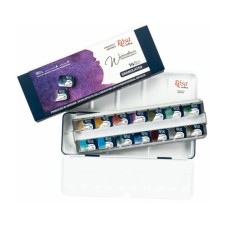 Акварельні фарби Rosa Gallery GRANULATION 14 кольорів по 2,5 мл в металевому пеналі (4823098544128)