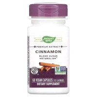 Вітамінно-мінеральний комплекс Nature's Way Кориця, екстракт преміум-класу, Cinnamon, 60 вегетаріанські (NWY15492)