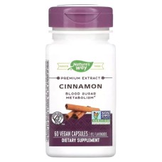 Вітамінно-мінеральний комплекс Nature's Way Кориця, екстракт преміум-класу, Cinnamon, 60 вегетаріанські (NWY15492)