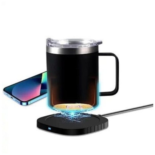 Термокружка TheGeneral з підігрівом та бездротовою зарядкою ThermoHub 15W з LED індикатором чорна (40021321-01)