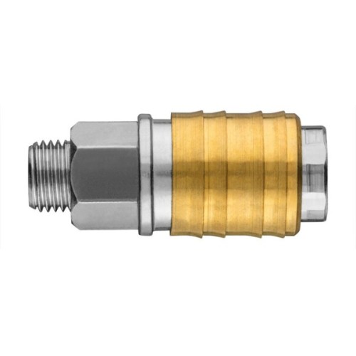 Конектор для шланга Neo Tools муфта швидкознімна пневматична, 1/4", 16бар, нержавіюча сталь, латунь (12-635)