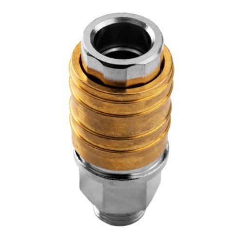 Конектор для шланга Neo Tools муфта швидкознімна пневматична, 1/4", 16бар, нержавіюча сталь, латунь (12-635)