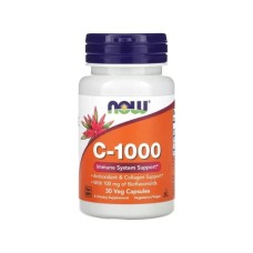 Вітамінно-мінеральний комплекс Now Foods Вітамін C-1000, Vitamin C-1000, 30 вегетаріанських капсул (NOW-00689)