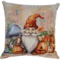 Подушка Прованс гобеленова Гарбузові гноми з синім грибом 45х45 см (036206)