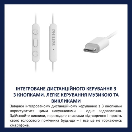 Навушники Philips TAE5008WT/00 USB-С White (TAE5008WT/00)