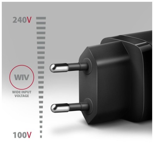 Зарядний пристрій AXAGON 1xUSB QC4.0 + 1xUSB-C PD30W PPS black (ACU-PQ30)