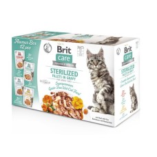 Вологий корм для кішок Brit Care Fillets in Gravy Flavour box Sterilized 12х85 г (8595602565337)