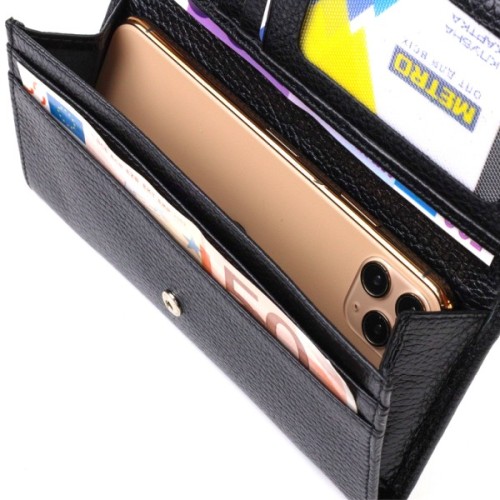 Гаманець Canpellini З натуральної шкіри Чорний (21822)