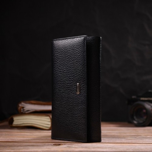 Гаманець Canpellini З натуральної шкіри Чорний (21822)