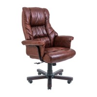 Офісне крісло Richman Конгрес Вуд M-2 Широкий (Anyfix Wide) Шкіра Люкс Коричнева (R00000051475)