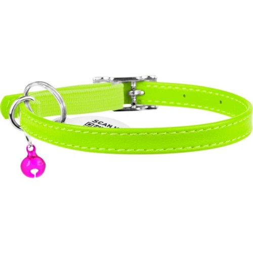 Нашийник для тварин WAUDOG Glamour з QR паспортом Д 17-20 см салатовий (32755)