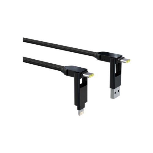 Дата кабель 6in1 inCharge XL 3.0m black Rolling Square (XLL01R)