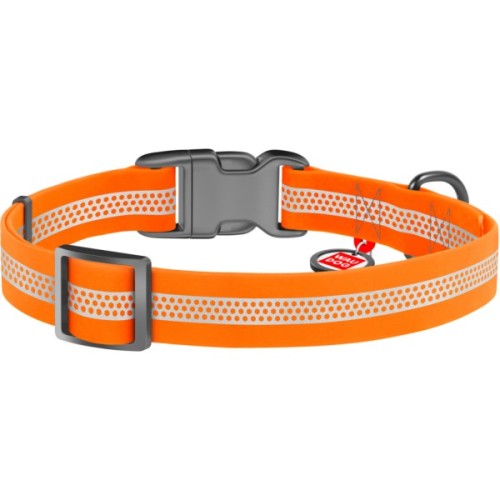 Нашийник для тварин WAUDOG Waterproof пластикова пряжка S Ш 15 мм Д 25-35 см помаранчевий (26164)