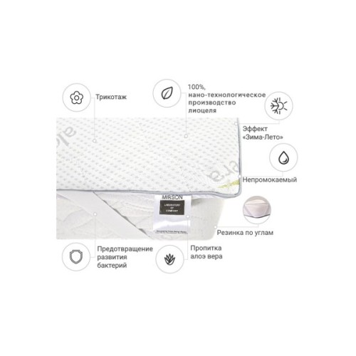 Наматрацник MirSon №1050 Alberto Тенцель (Modal) Seasons Aloe Vera 90х190 см (2200001508736)