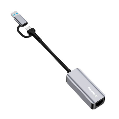 Адаптер USB-C + USB A to RJ45 Ethernet 1000Mbps ColorWay (CW-AD-CRG)