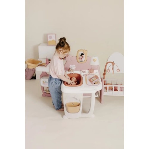 Ігровий набір Smoby Великий iгровий центр Бебi Ньорс. Терракотова пудра. Кiмната малюка, 3 зони, 23 аксес (7600220394)