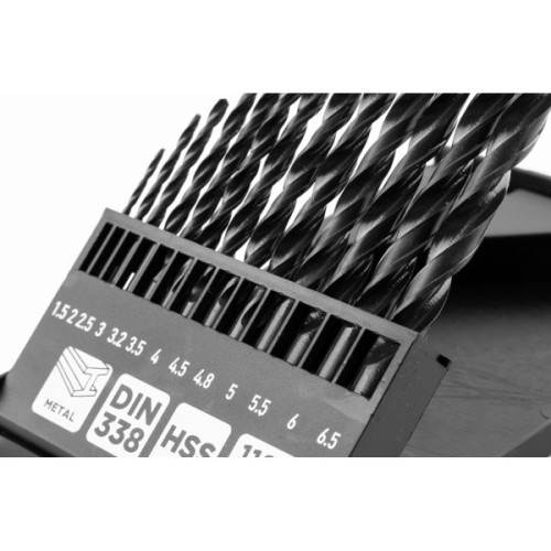 Набір свердл Graphite по металу, HSS, 1.5–6.5мм, кейс, 13шт (54T930)