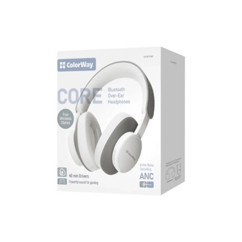 Навушники ColorWay Core ANC White/Gray (CW-HBT03WG)