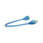 Дата кабель USB 2.0 AM/AF 0.3m blue transparent Voltronic (YT-AM/AF-0,3TBL)