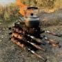 Мангал Metalzavod Афіна вертикальний на 6 шампурів 2мм (MVR6-2)