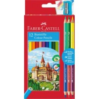 Олівці кольорові Faber-Castell Замок 12+3 кольорів з чинкою (110312) (22086)