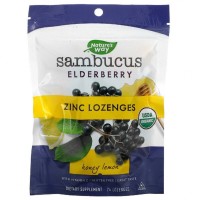 Трави Nature's Way Льодяники бузини з цинком, смак меду і лимона, Sambucus, Zin (NWY-12089)