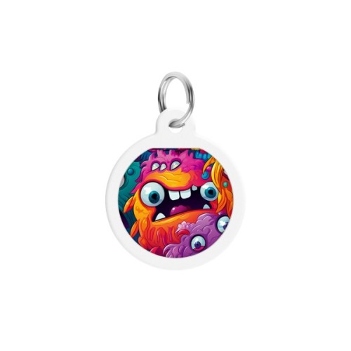 Адресник для тварин WAUDOG Smart ID з QR паспортом "Зубасті монстри", коло 25 мм (225-4048)