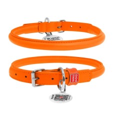 Нашийник для тварин WAUDOG Glamour з QR паспортом, круглий, M помаранчевий (35064)