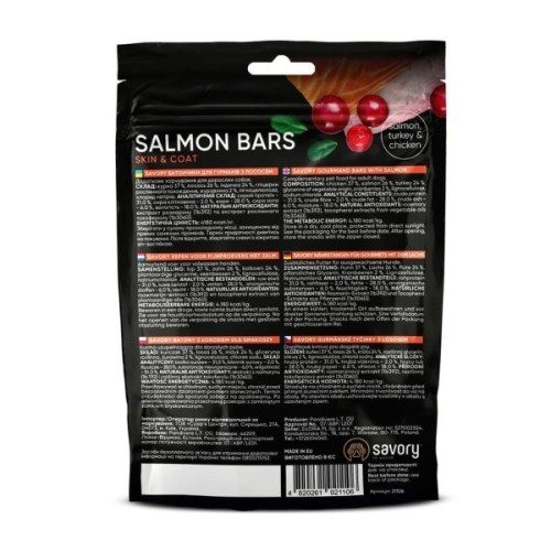 Ласощі для собак Savory Bars With Salmon 100 г (4820261921106)