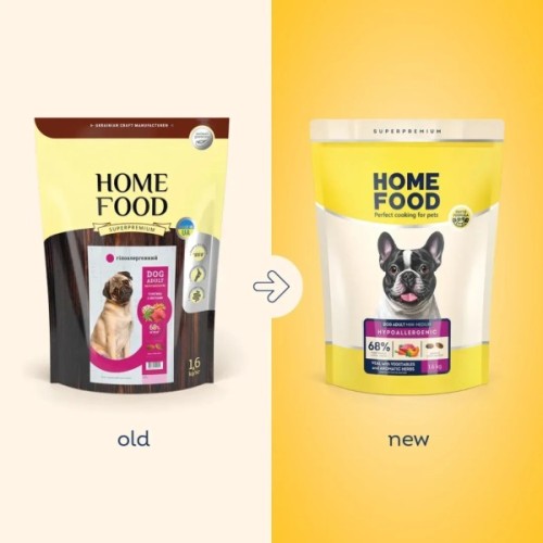 Сухий корм для собак Home Food ADULT MINI/MEDIUM Hypoallergenic з телятиною, овочами та духмяними травами 300 г (4820290090200)