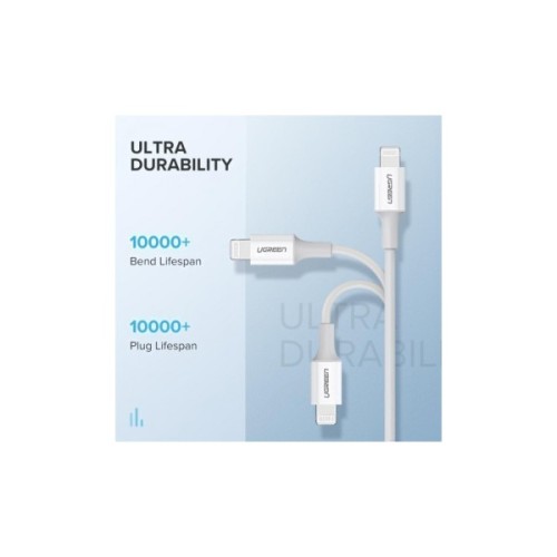 Дата кабель USB-C to Lightning 1.0m 3A US171 white Ugreen (10493)