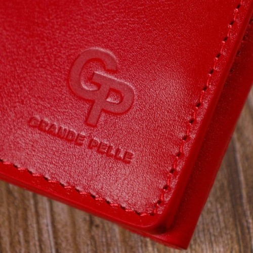 Портмоне Grande Pelle У три складання Червоне (16785)