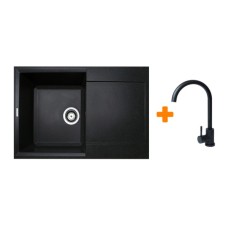 Мийка кухонна Adamant Horizon чорний + змішувач (1824296911503)