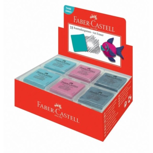 Гумка Faber-Castell «Клячка» TREND у пластиковій коробочці кольори асорті (29896)