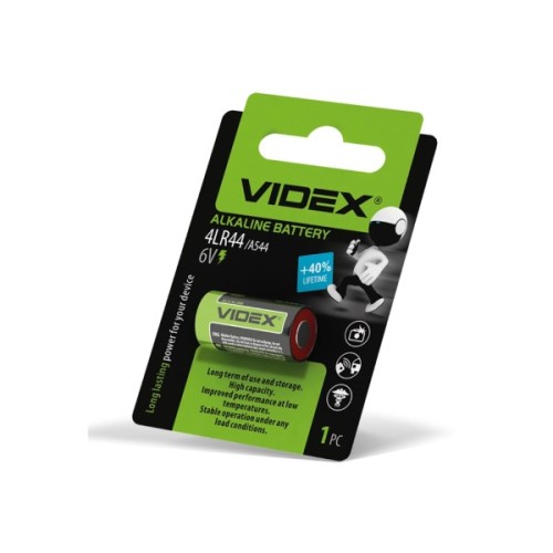Батарейка 4LR44 / A544 1шт blister Videx (4LR44/A544 1B)