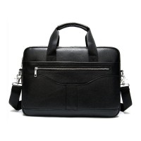 Сумка Vintage Чоловіча з зернистої шкіри Чорна (14886)