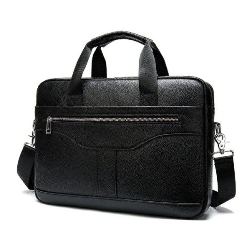 Сумка Vintage Чоловіча з зернистої шкіри Чорна (14886)