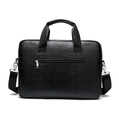 Сумка Vintage Чоловіча з зернистої шкіри Чорна (14886)