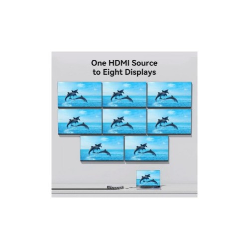 Спліттер Vention HDMI 1.4 UHD 4K 30Hz 3D, HDCP 1x8 ports (AKQB0-EU)