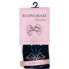 Колготки дитячі BNM з квітами зі страз (M0C0302-1163-7G-blue)