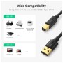 Кабель для принтера USB 2.0 AM/BM 2.0m black Ugreen (20847)