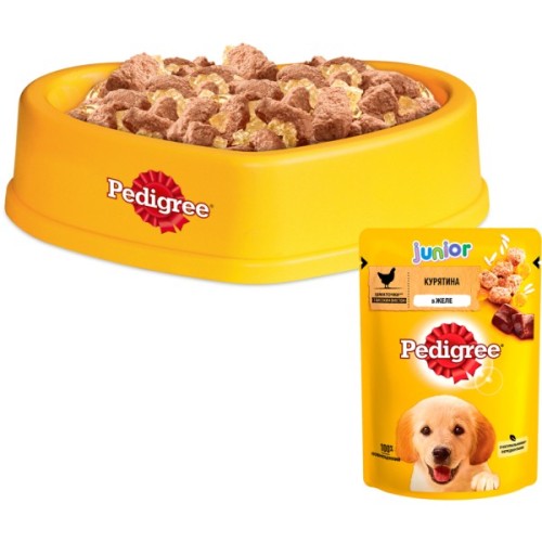 Вологий корм для собак Pedigree Junior Курка з рисом у желе 100 г (5900951017247)