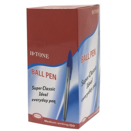 Ручка кулькова H-Tone 0,7 мм, чорна, уп. 50 шт (PEN-HT-JJ20103-B)