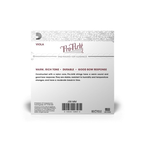 Струни для альта D'Addario Pro-Arte Viola String Set Medium Scale Medium Tension (J58 MM)