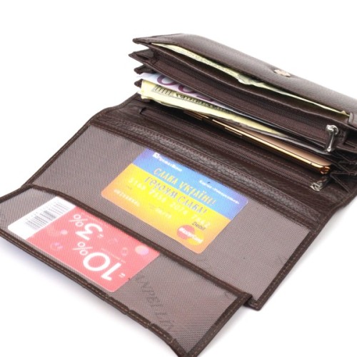 Портмоне Canpellini З натуральної шкіри Коричневе (21526)