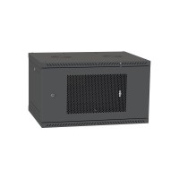 Шафа настінна Ipcom 6U, 600*450, перфоровані дверцята, RAL9005 (СН-6U-060х045-ДП-9005)