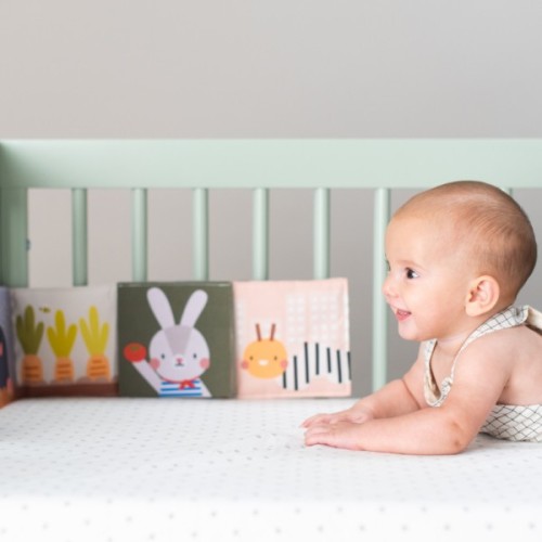 Розвиваюча іграшка Taf Toys книжка-розкладушка колеції Садочок у місті – Зайчики (13065)