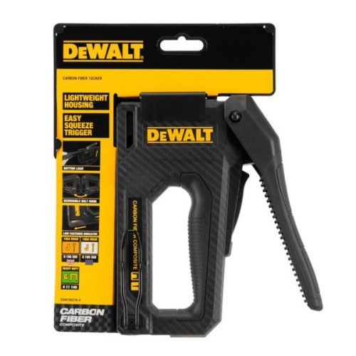 Степлер будівельний DeWALT CARBON FIBRE для скоб типу "G" 6-14мм, цвяхів типу "J" 12, 15мм. (DWHT80276-0)